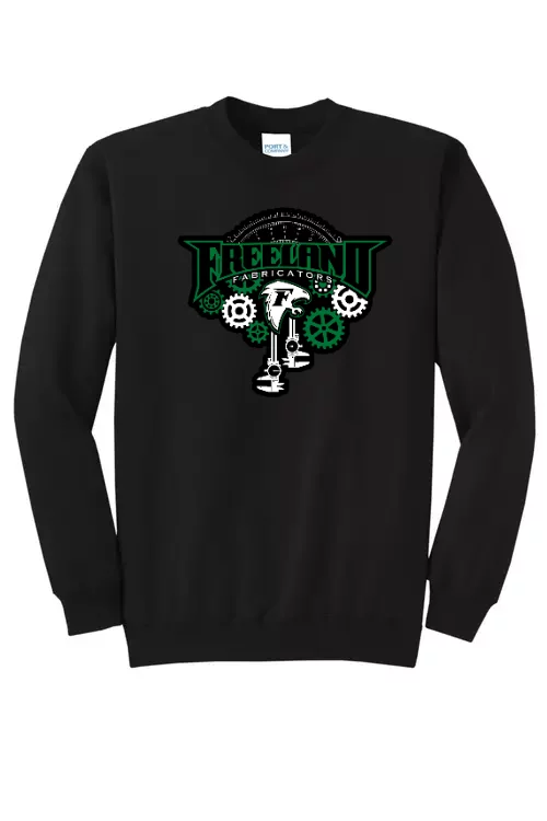 Freeland Fabricators Stadium Crewneck Jet Black brought to you by The Bear Traxs thebeartraxs.com